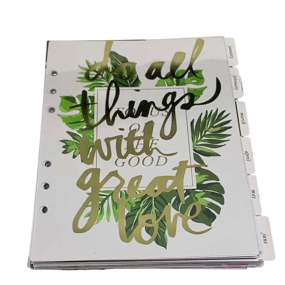 HEIDI SWAPP Glitter Gold Vertical Daily Planner 8x6